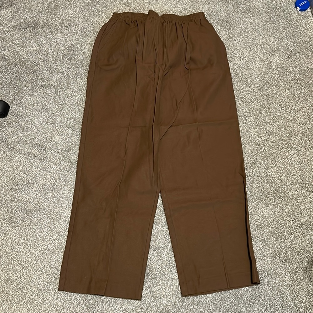 NWT Alfred Dunner Woman Brown Dress Pants 16